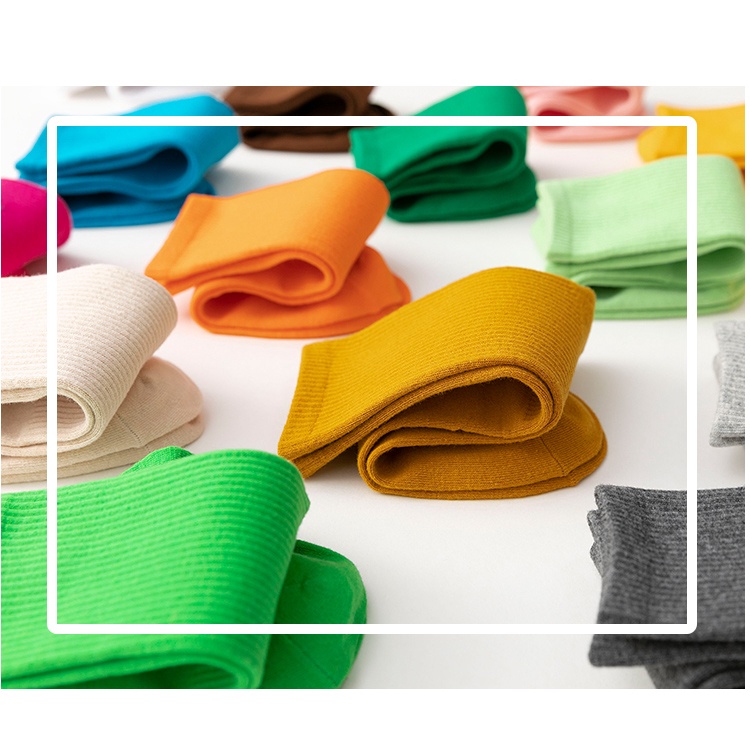 Tất cổ cao nam nữ, tất nữ nam nhún chất liệu cotton mềm thoáng mát dễ phối đồ hot trend co giãn nhiều màu TAT24