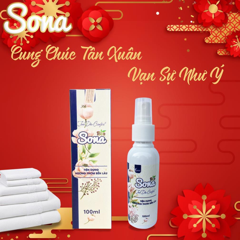 Nước Xả Vải Khô SoNa, Dạng Xịt, dễ sử dụng, Mang lại Hương Thơm cho Quần Áo  - Hương nước hoa Comfort, Hương Downy 100ml