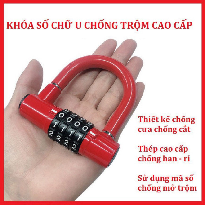 Khóa Chống Trộm Mật Mã 4 Số Khóa Xe Đạp - Xe Máy - Ô Tô - Nhà Cửa - Cổng Chống Cưa Cắt An Toàn Thông Minh - tienichnhapk