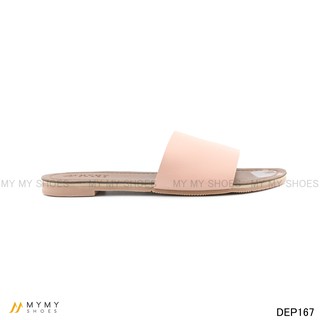 DEP167 Dép bệt da lì quai ngang my my shoes