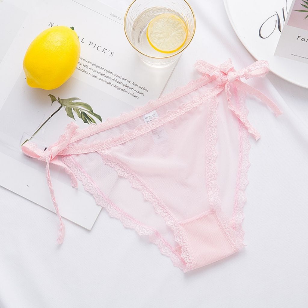 Quần lót nữ ren cao cấp sexy kháng khuẩn khử mùi buộc nơ 2 bên gợi cảm DOPICO L105