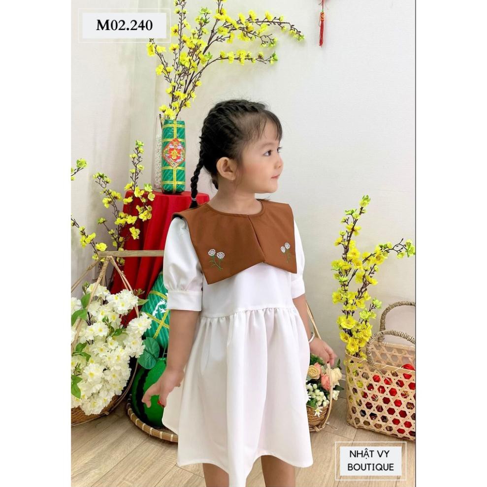 Đầm bé cổ vuông thêu hoa - NHATVY M02