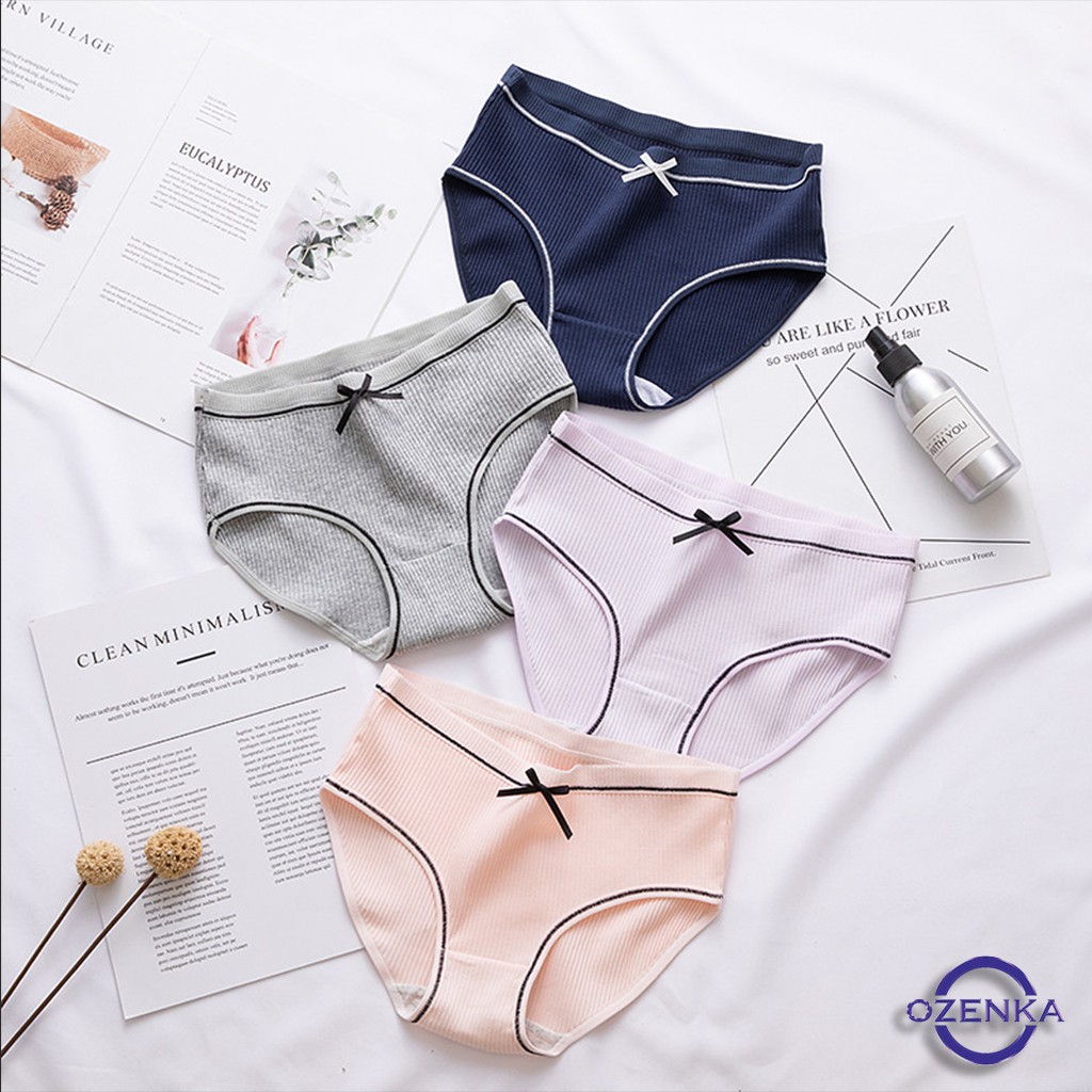 [ Mã 12FASHIONSALE1 giảm 10K đơn 50K ] [ CHỌN MÀU Quần lót nữ cotton len tăm dễ thương size M L NUTA 073