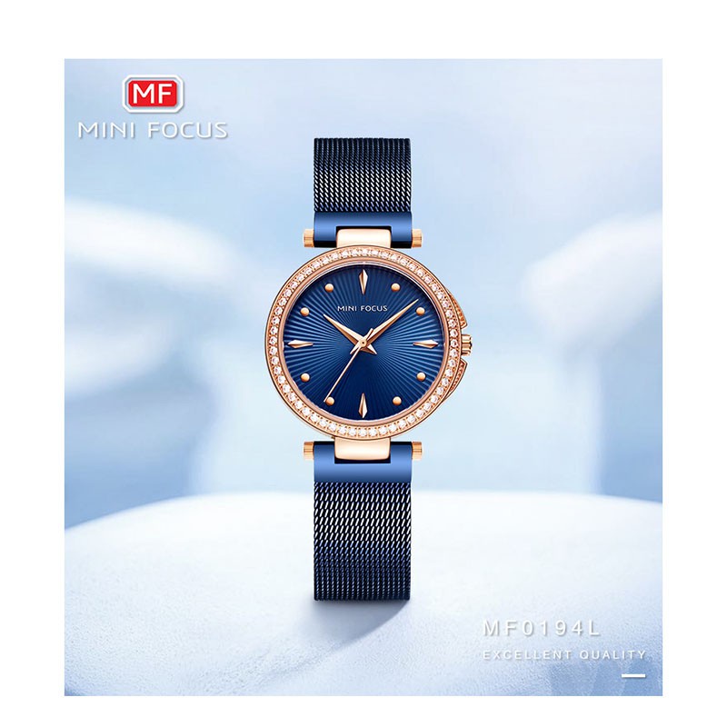 Đồng Hồ Đeo Tay MINI FOCUS Máy Quartz Đính Đá Chống Thấm Nước Thời Trang Cho Nữ