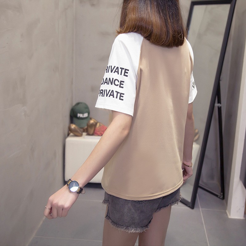 Áo Thun Kiểu Cổ Tròn Cộc Tay Ngắn Áo Phông Nữ Mùa Hè Kiểu Dáng Hàn Quốc