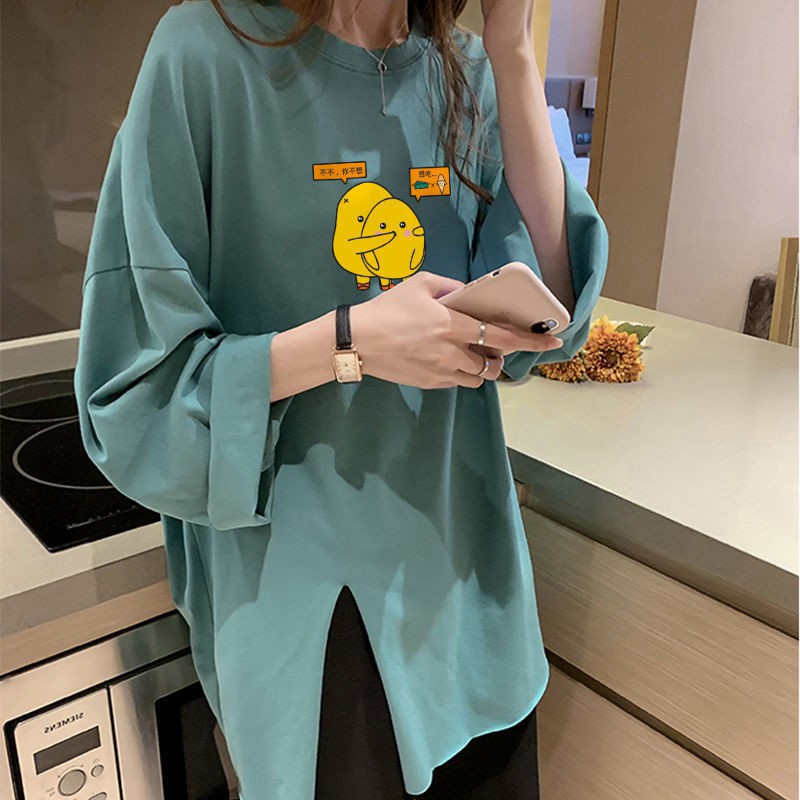 IELGY Áo thun IELGY dáng rộng tay dài thời trang năng động cho nữ