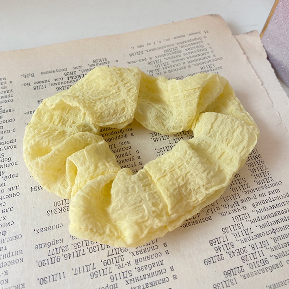 Dây Cột Tóc Co Giãn Màu Trơn Xếp Ly Thời Trang Mùa Hè Cho Nữ