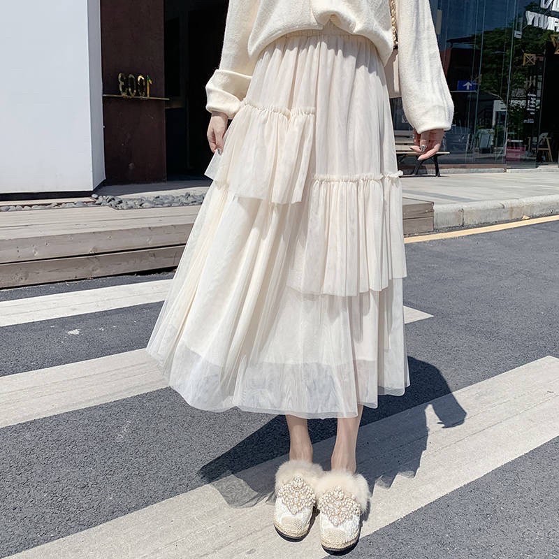 Chân váy lưới tutu mẫu mới đấp bèo thân váy