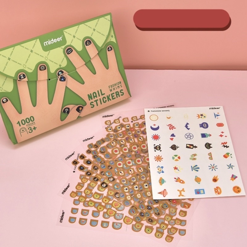 Đồ Chơi Sticker Dán Móng Tay Cho Bé Gái Nail Stickers Mideer - 2 Mẫu 1000 Miếng Dán Móng Tay Giả Cho Bé Gái - CleverKids