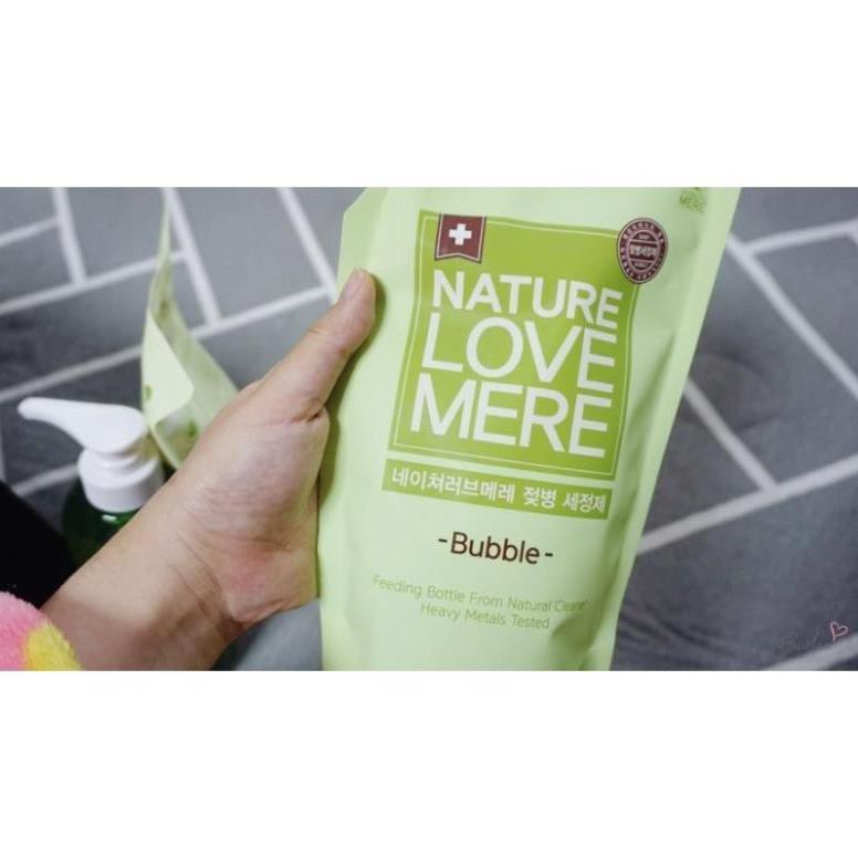 Nước rửa bình sữa tạo bọt hữu cơ Nature Love Mere chai 550ml/ túi 500ml