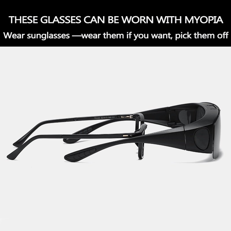 Kính râm kiêm kính cận unisex hai tròng lật gương phản chiếu che nắng đổi màu dùng khi đi xe đạp thể thao