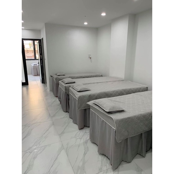 Ga/Drap poly chần bông cho spa, giường mi, phun xăm. may theo kích thước yêu cầu