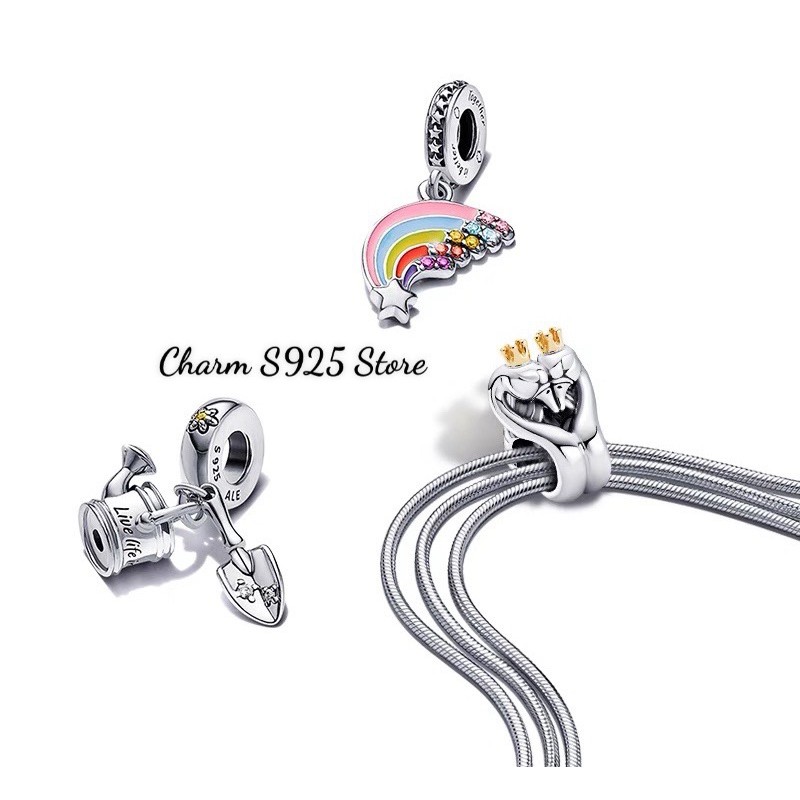 charm pan đôi thiên nga bạc s925 cao cấp