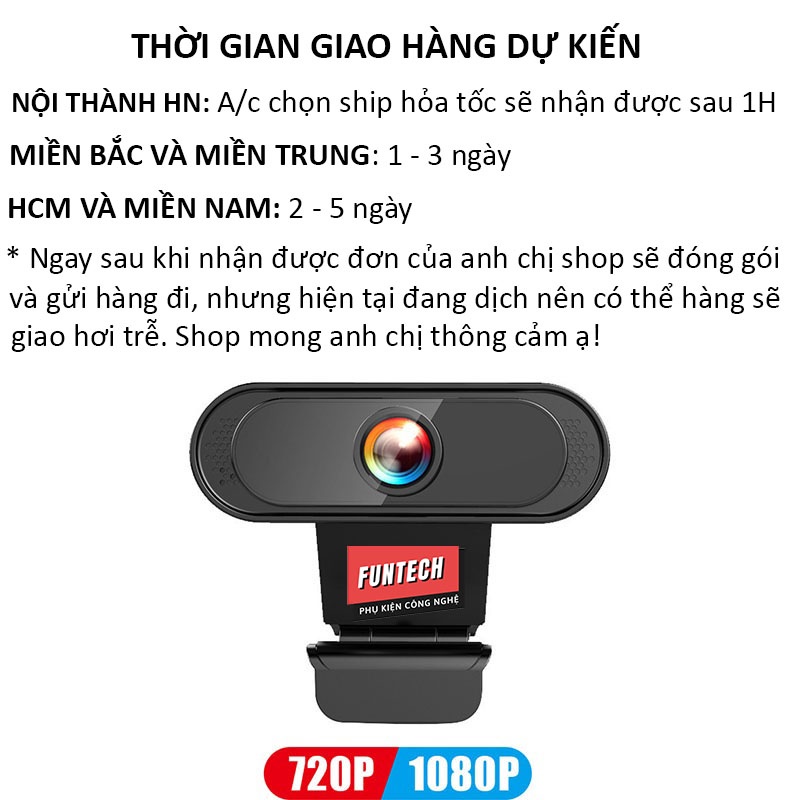 Webcam máy tính full HD 1080p cực nét có Mic dùng cho máy tính laptop full box và phụ kiện bbqmart68