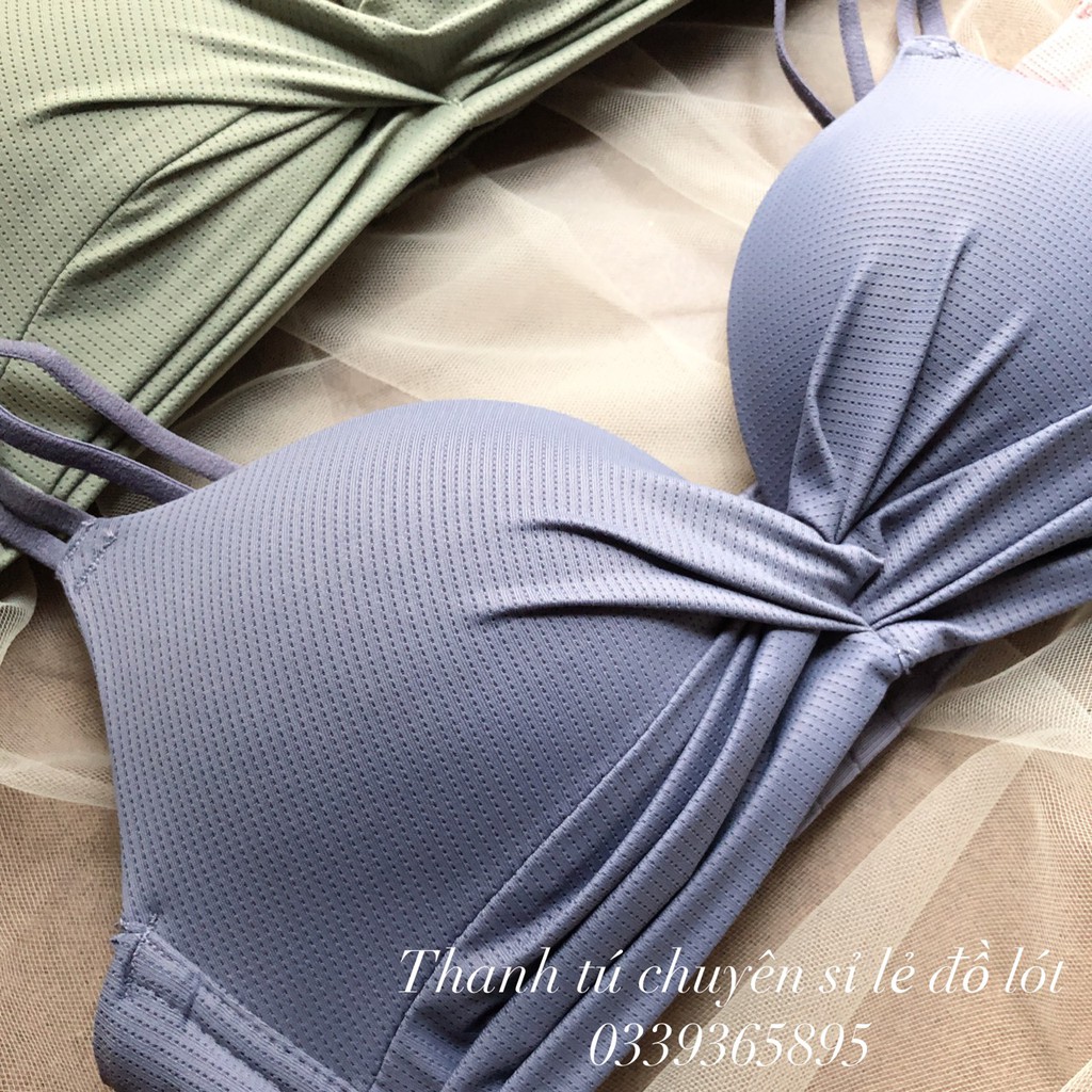 Bộ đồ lót nữ Xoắn Nơ Xinh có mút nâng nhẹ Thông Hơi | BigBuy360 - bigbuy360.vn