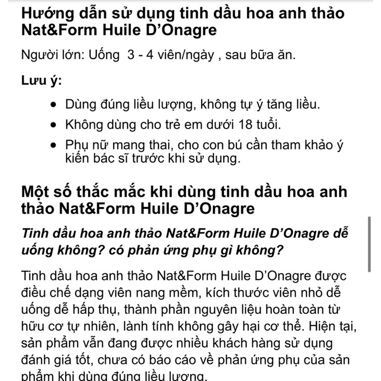 Hoa anh thảo chứa tinh chất hoa lưu ly hưu cơ Nat&Form Pháp 120/200v