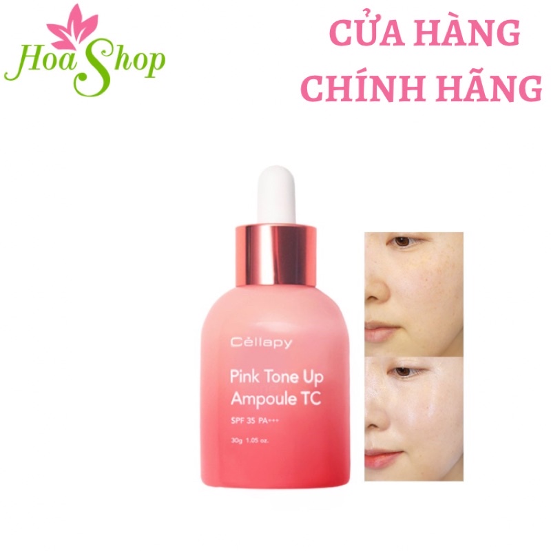 [Có sẵn]Serum dưỡng trắng, chống nắng Cellapy Pink Tone Up Ampoule SPF35+ PA++++