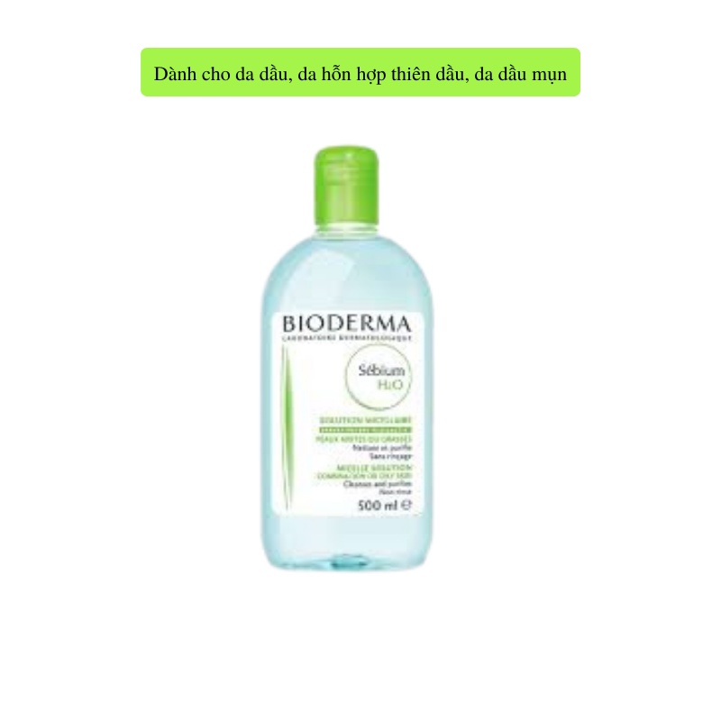 Nước tẩy trang bioderma 500ml tẩy trang da nhạy cảm xanh hồng Sensibio H20 500ml | BigBuy360 - bigbuy360.vn