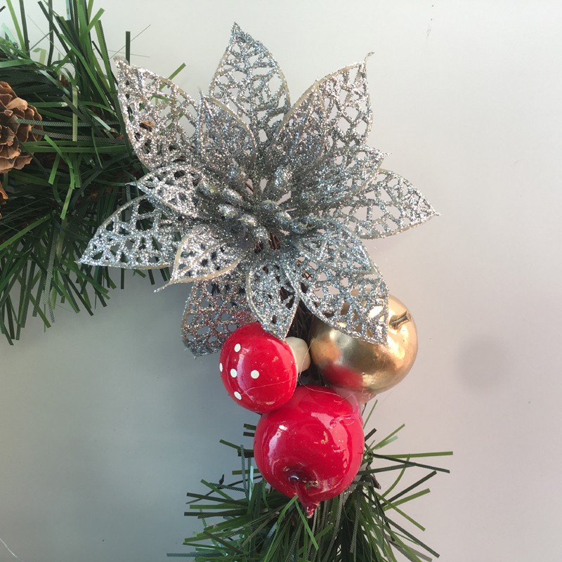 Vòng hoa Noel - Vòng nguyệt quế Giáng sinh D20 kiểu khung vòng rơm