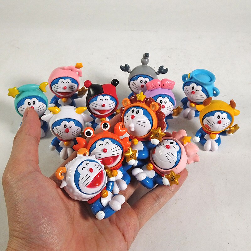 Set 12 Mô Hình Đồ Chơi Nhân Vật Hoạt Hình Doraemon Xinh Xắn