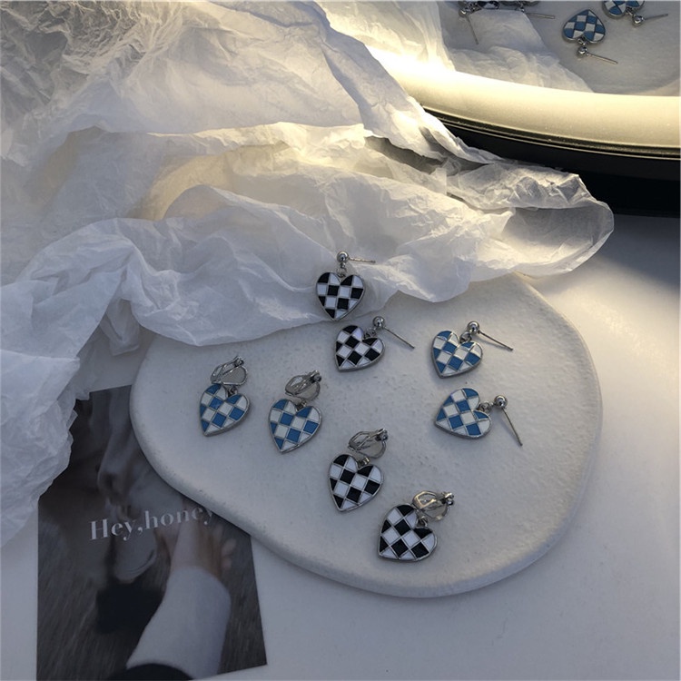 IF ME Bông tai hình trái tim phong cách Hàn Quốc thời trang dành cho nữ