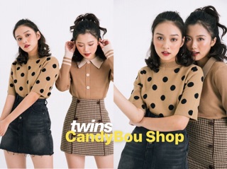 Áo pull chấm bi len