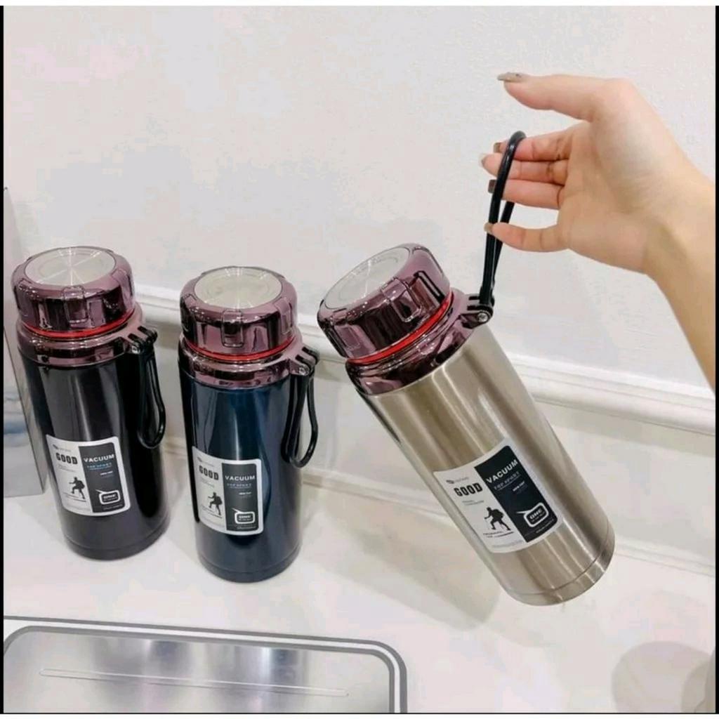 Bình Giữ Nhiệt Nóng Lạnh Lõi Inox Nắp Titan Có Quai Silicon Dung Tích 1200ml -1500ml Cao Cấp