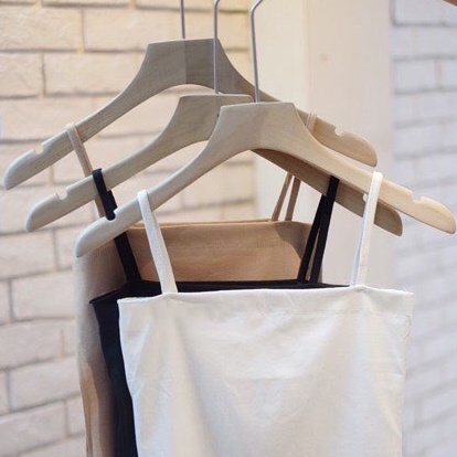 Áo 2 dây nữ DOMIU vải thun cotton co giãn tốt, dáng ôm, dây có chốt điều chỉnh 2S02