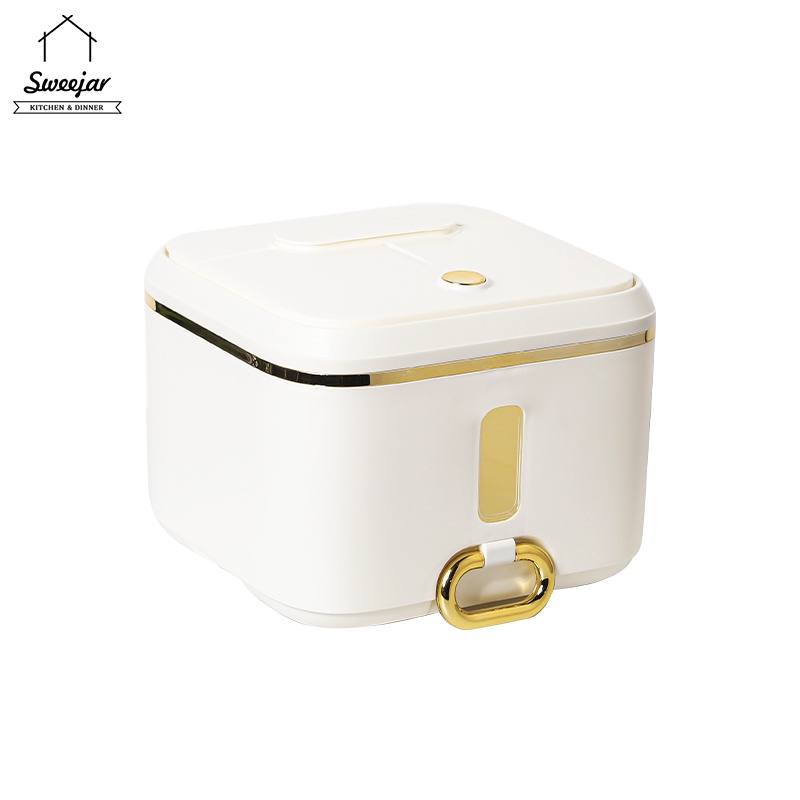 Hộp Đựng Gạo 10KG Có Cốc Đong Và Con Lăn Chống Ẩm Tiện Dụng