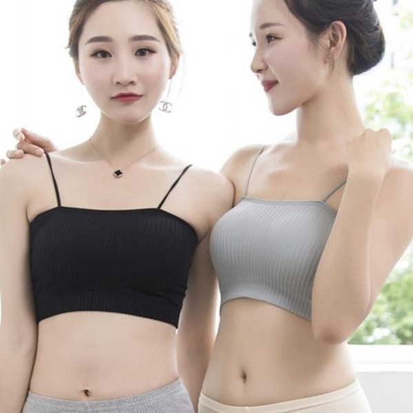 Áo bra cotton quây 2 dây sexy chất cực mát, Áo ngực thể thao, tắm biển, hồ bơi co dãn thoải mãi, có mút đệm ngực