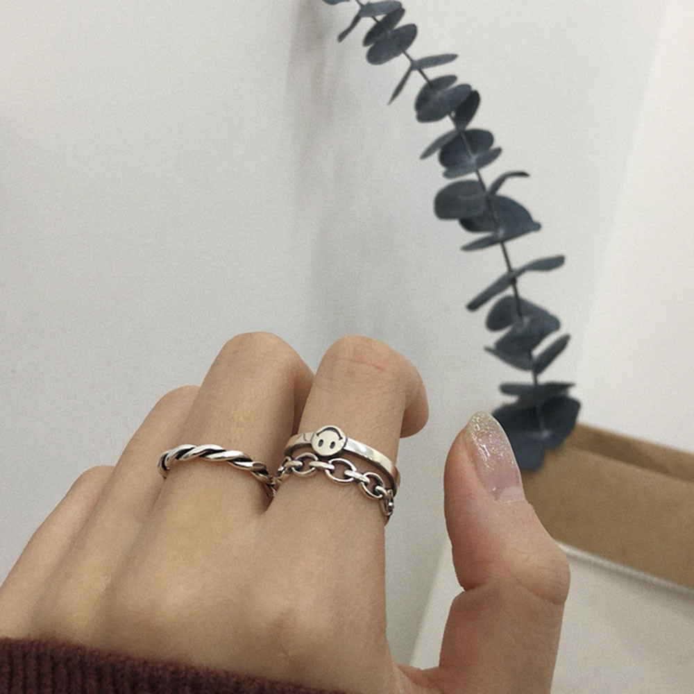 Set 2 Nhẫn Đôi Thiết Kế Đơn Giản Cổ Điển