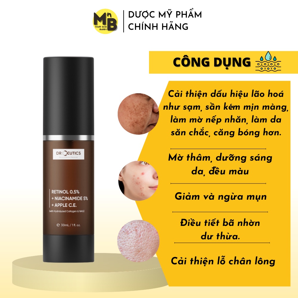 Kem Chống Lão Hóa Sáng Da DrCeutics Retinol 0.5% Niacinamide 30ml