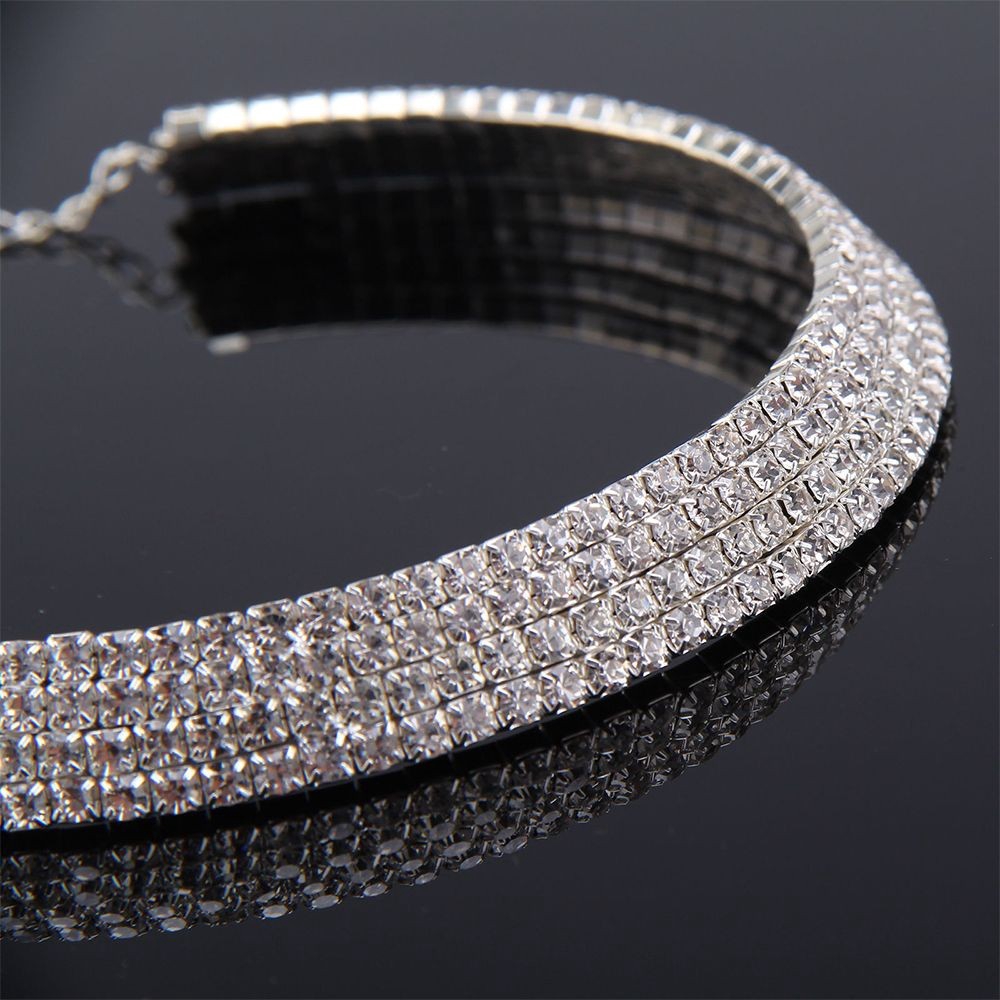 Vòng cổ hợp kim dạng khoen tròn khảm đá lấp lánh sành điệu cho nữ | BigBuy360 - bigbuy360.vn