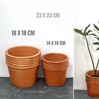 Chậu Đất Nung - Ly Miệng Gân