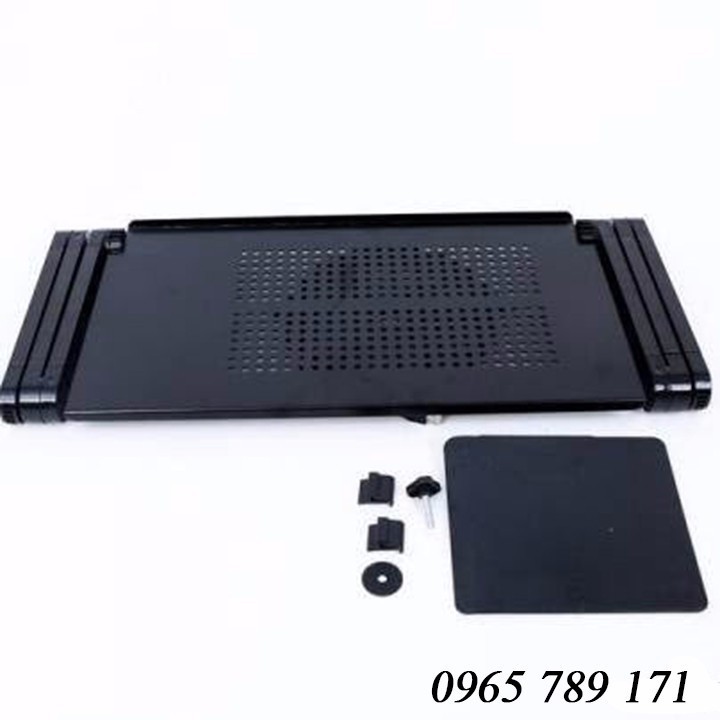 Bàn gấp để laptop tùy chỉnh 360 độ T6/ IBOX NC01 tản nhiệt tốt (Đen) chăc chắn