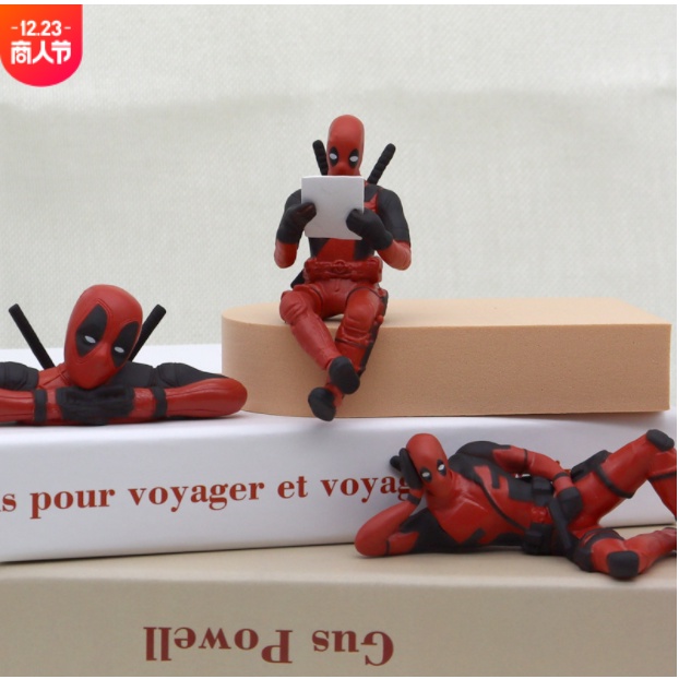 Mô Hình Nhân Vật Dead Pool 3 Tư Thế Khác Nhau, Mô Hình Marvel, Trang Trí Phòng Làm Việc, Góc Học Tập