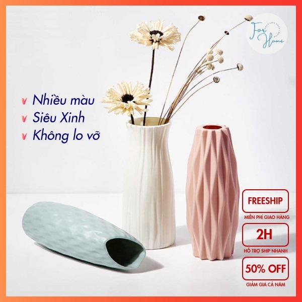 ⚡SIÊU ĐẸP⚡ Bình Hoa Nhựa Giả Gốm Cao Cấp Phong Cách Bắc Âu