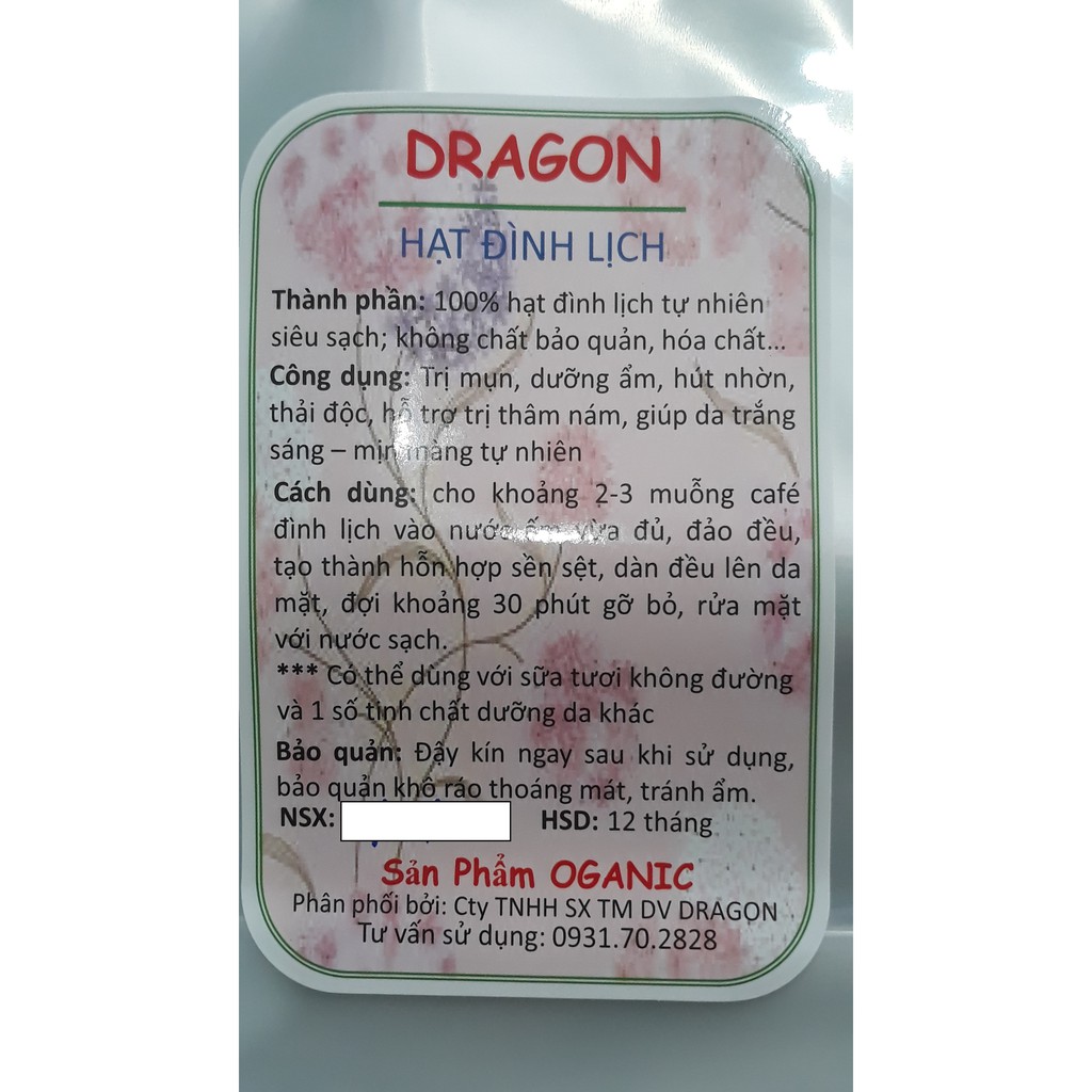 1 kg Ngũ hoa hạt đình lịch đã làm sạch DRAGON nở tốt