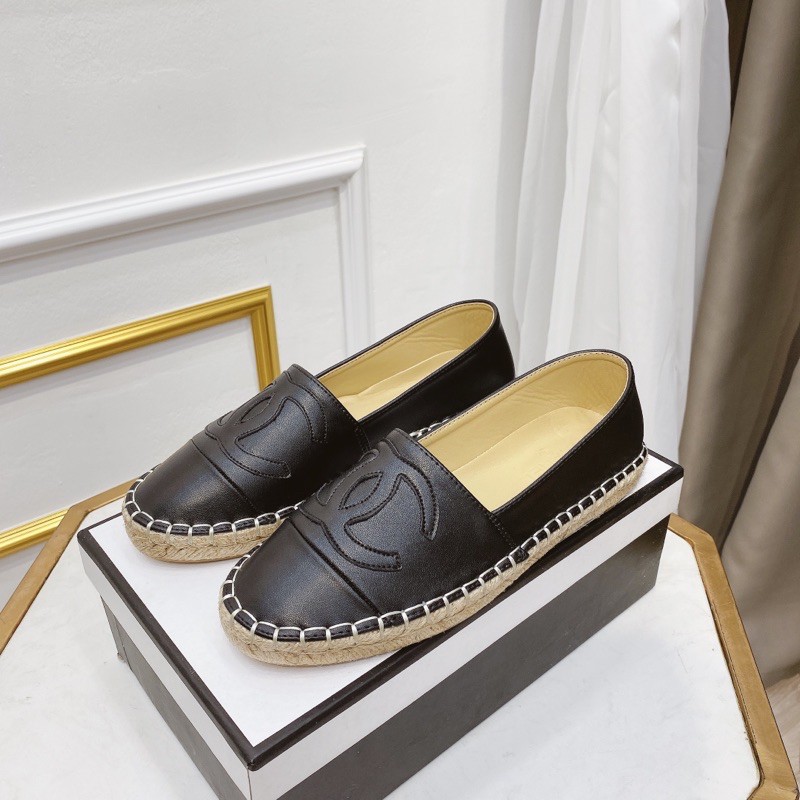 Giày lười cn da lì mũi tròn đế cói fullbox