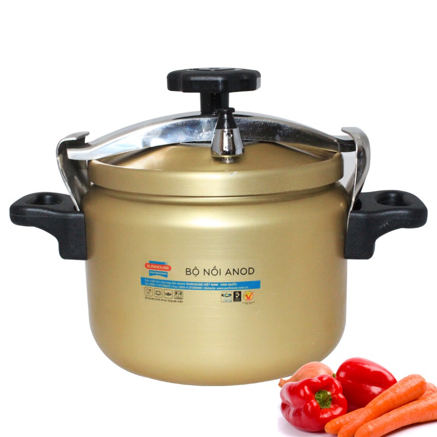 Nồi áp suất cơ Anod Sunhouse SHA8504 , Dùng được bếp gas, không dùng được bếp từ