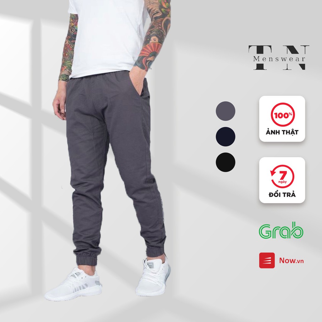 ▫Quần Jogger Kaki Nam Trơn Màu Đen Ghi Than Dáng Hàn Co Giãn Thoải Mái