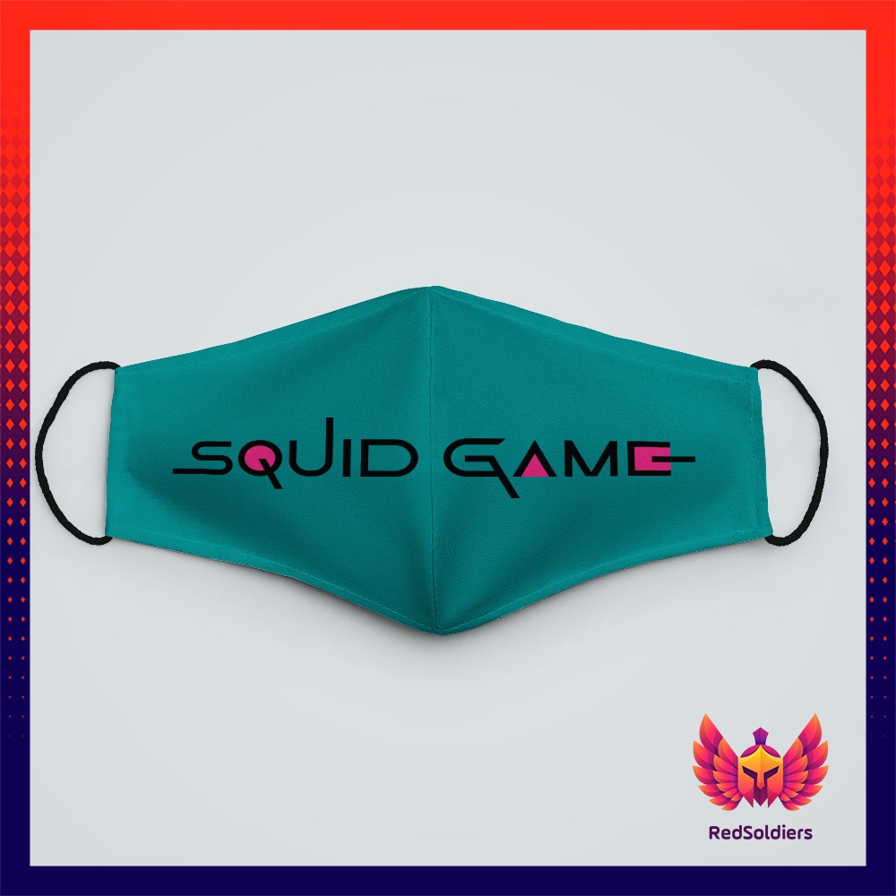 Khẩu Trang In Hình 3D Squid game 12 RedSoldier Chất Liệu Vải Mềm 2 Lớp Chống Nắng, Phòng Dịch Bệnh, Lọc Không Khí
