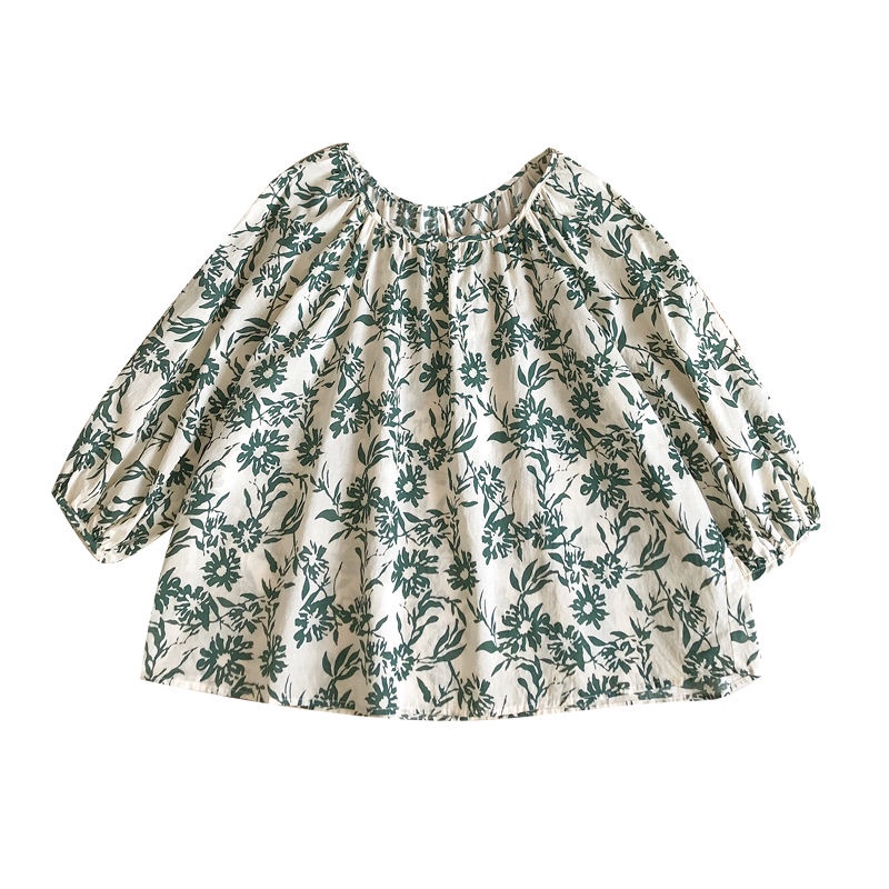 Áo Sơ Mi Tay Dài 3/4 Họa Tiết Hoa Thời Trang Mùa Hè Phong Cách Hàn Quốc Mới Cho Nữ