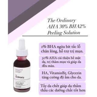 Serum tẩy da chết The Ordinary AHA 30% + BHA 2% Peeling Solution 30ml