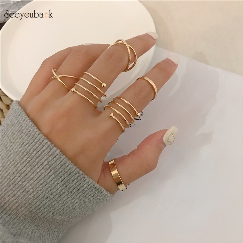 6 nhẫn đeo khớp ngón tay thời trang cho nữ