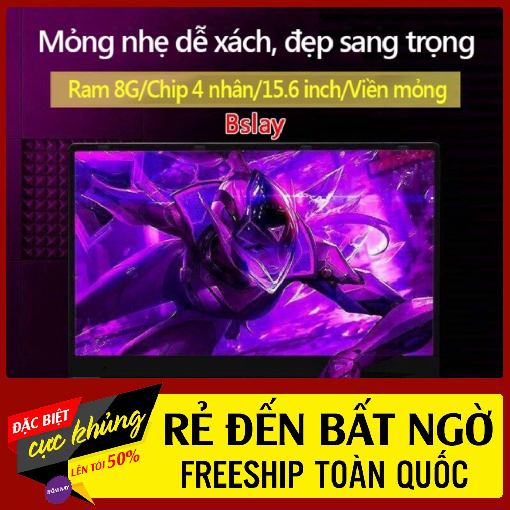 [500K] Laptop Siêu đẹp Chip Intel J3455/ Ram8G + SSD 128G Màn 15,6 inch Mỏng nhẹ 1,8kg Win 10 Mượt M