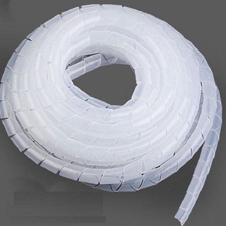 10 mét ống xoắn quấn dây điện màu trắng  nhiều size