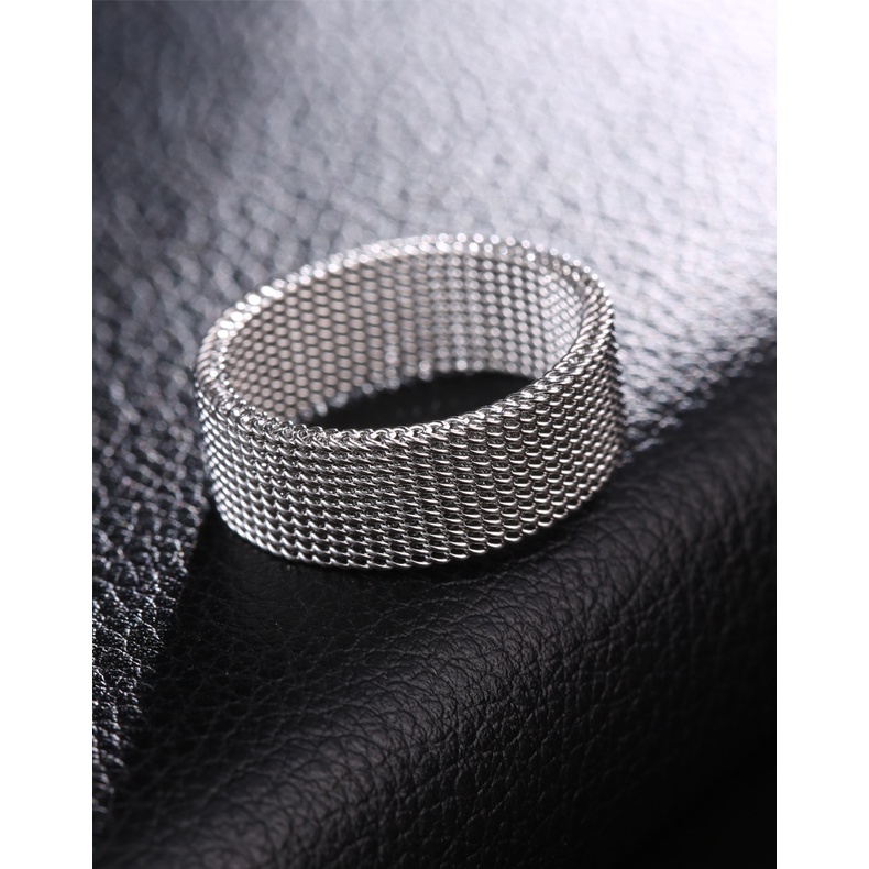 Nhẫn Nam Nữ Màu Bạc Đen Xích Punstore Đẹp Cao Cấp - Chất liệu Titan Không Gỉ - Nhẫn Elas Ring