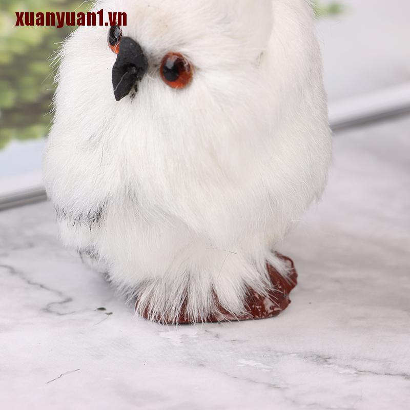 [xuanyuan1] Cú Lông Trắng Đen Trang Trí Nội Thất