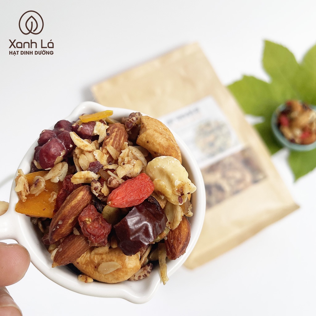 [Combo Bầu Khỏe] Granola Ăn Kiêng Siêu Hạt + Hạt dinh dưỡng mix 4 loại Xanh Lá